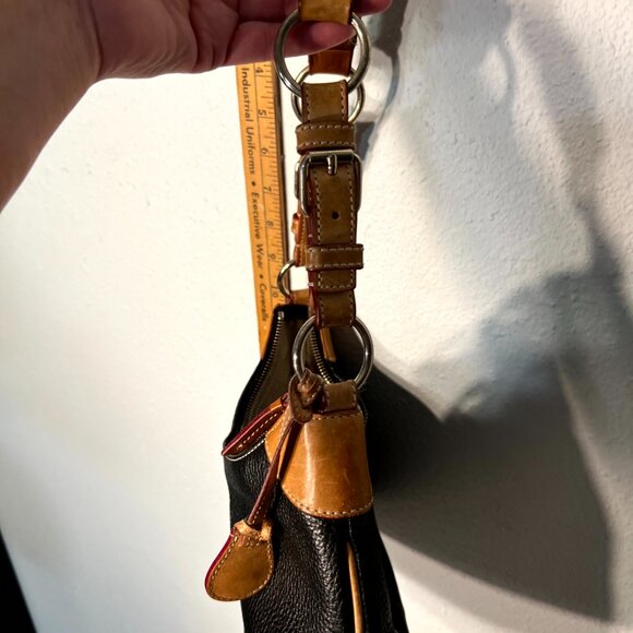 Dooney & Bourke Vintage All Weather Leather Pebble Black & Tan Bag - Picture 3 of 10